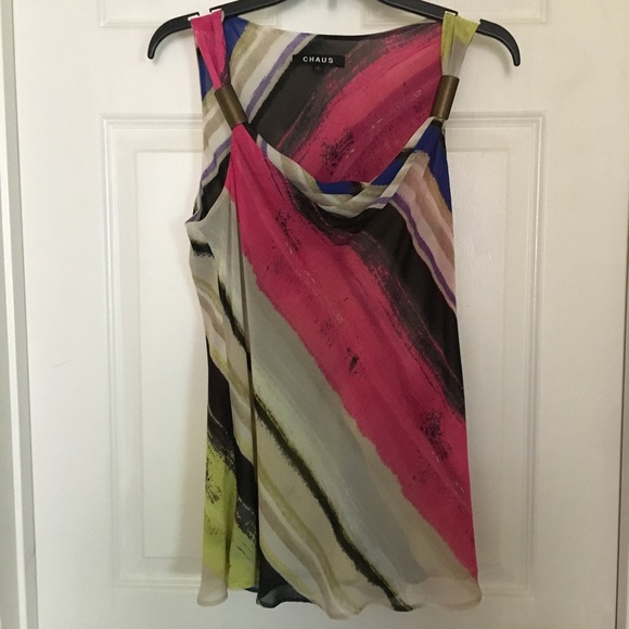 Chaus Tops - Chaus Ladies Top Sleeveless Size 6 Multi-colored